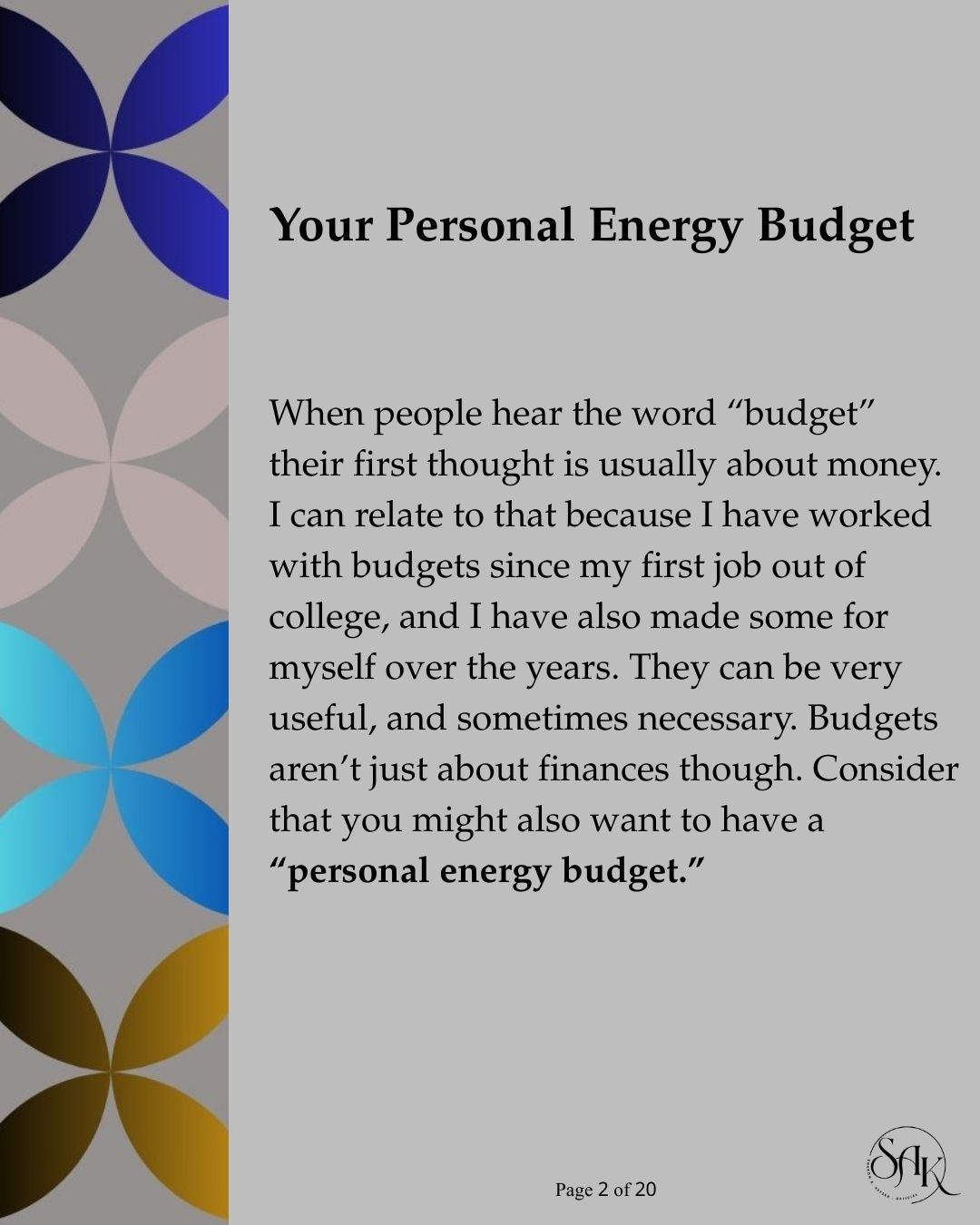 Your Personal Energy Budget