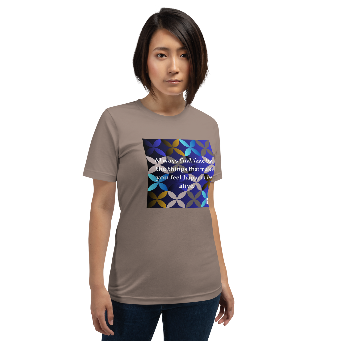 Find Time for Happy Unisex T-shirt – Pebble