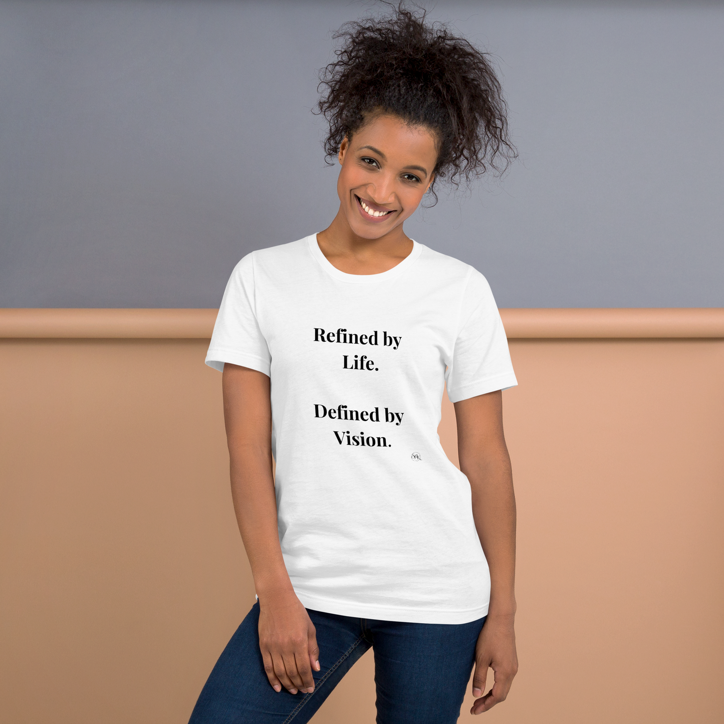 Refined by Life. Defined by Vision. Unisex T-shirt - White